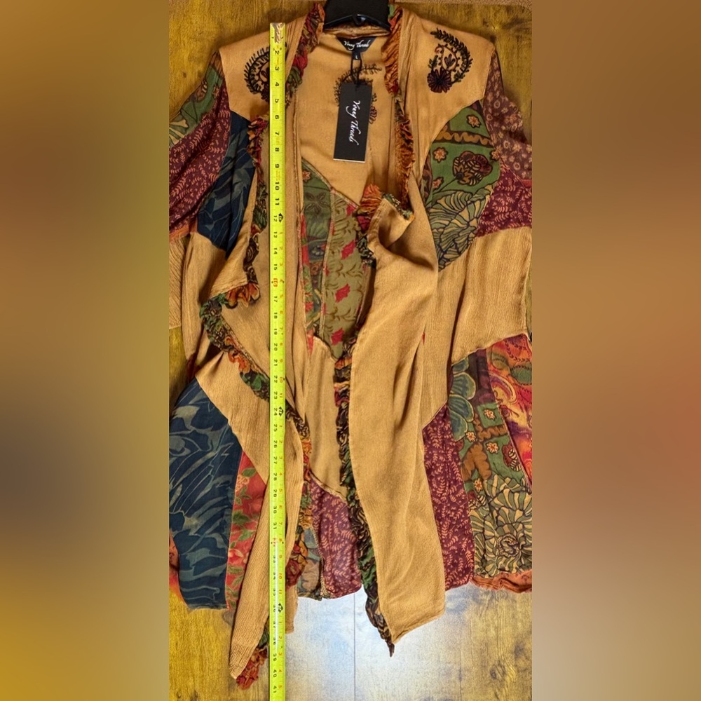 Young Threads Rustic Bohemian Patchwork Shrug Kim… - image 8